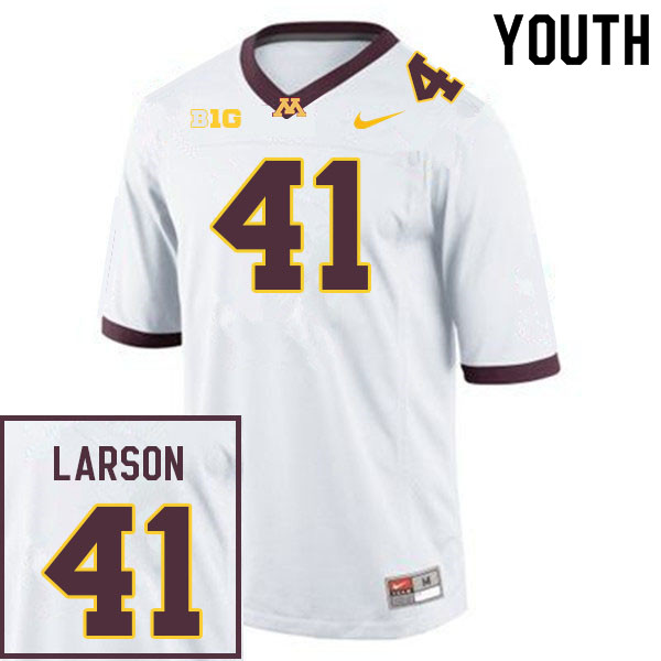 Youth #41 Cade Larson Minnesota Golden Gophers College Football Jerseys Sale-White - Click Image to Close